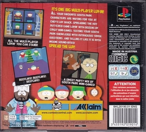 South Park Chefs Luv Shack - Manual Mangler - PS1 (B Grade) (Genbrug)